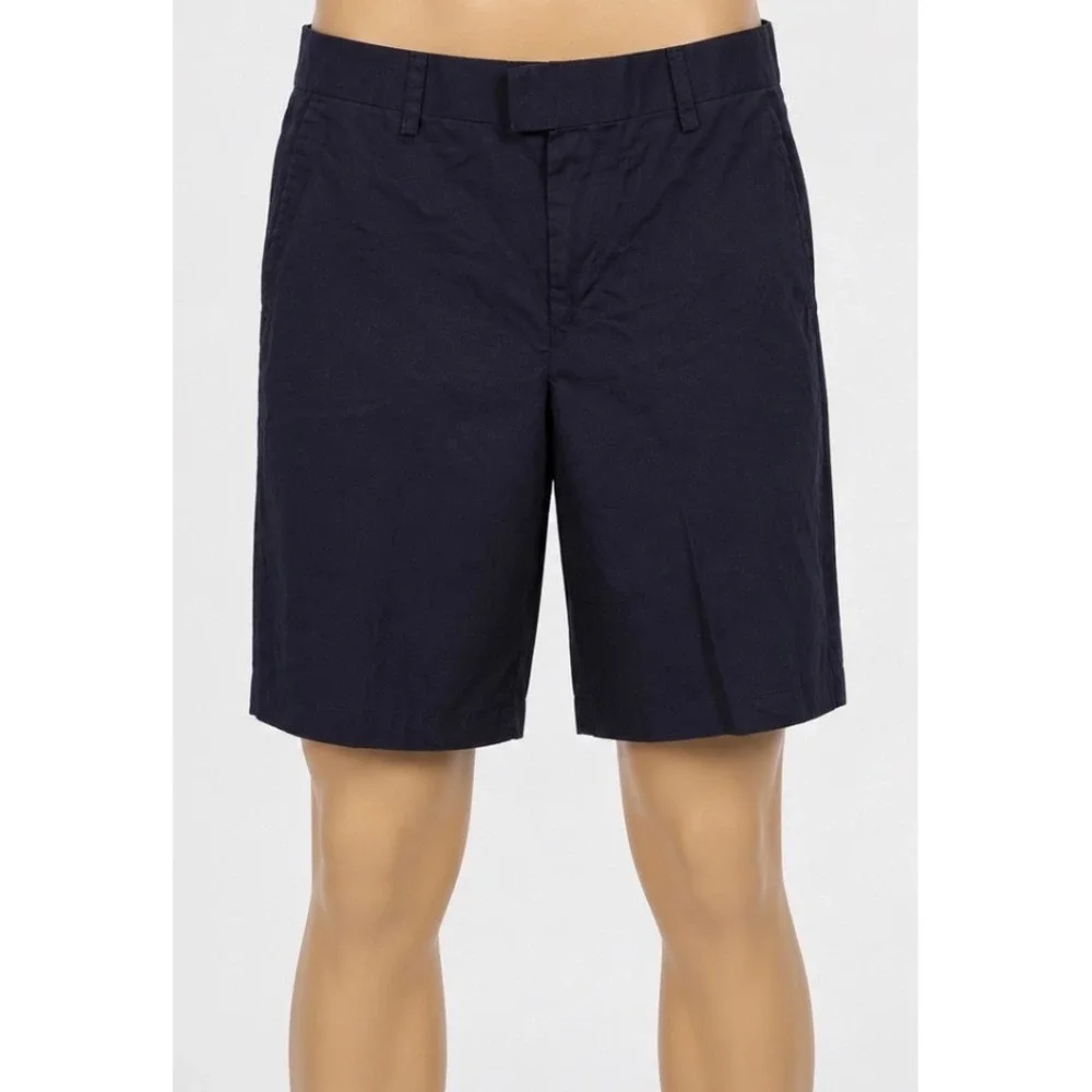 Greg Norman Mens Navy Blue Cotton Chino Shorts Size 32 Flat Front Golf Casual
